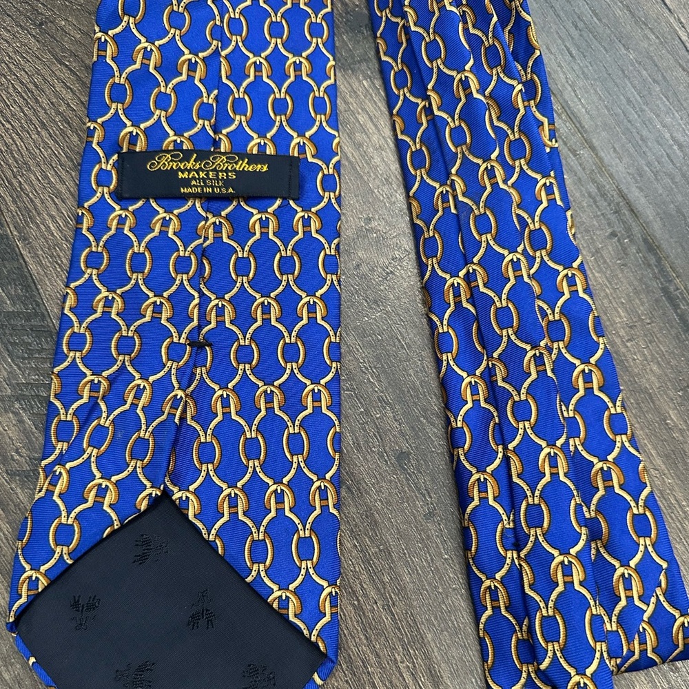 Brooks Brothers 100% Blue & Gold Men's Tie